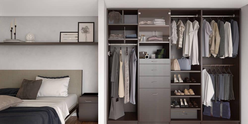 custom closet in bedroom
