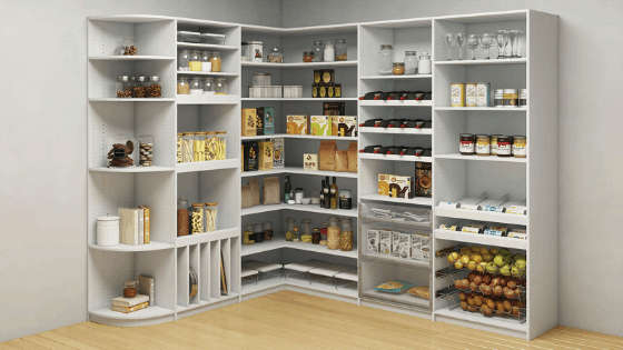 A custom pantry from Closets by Design.